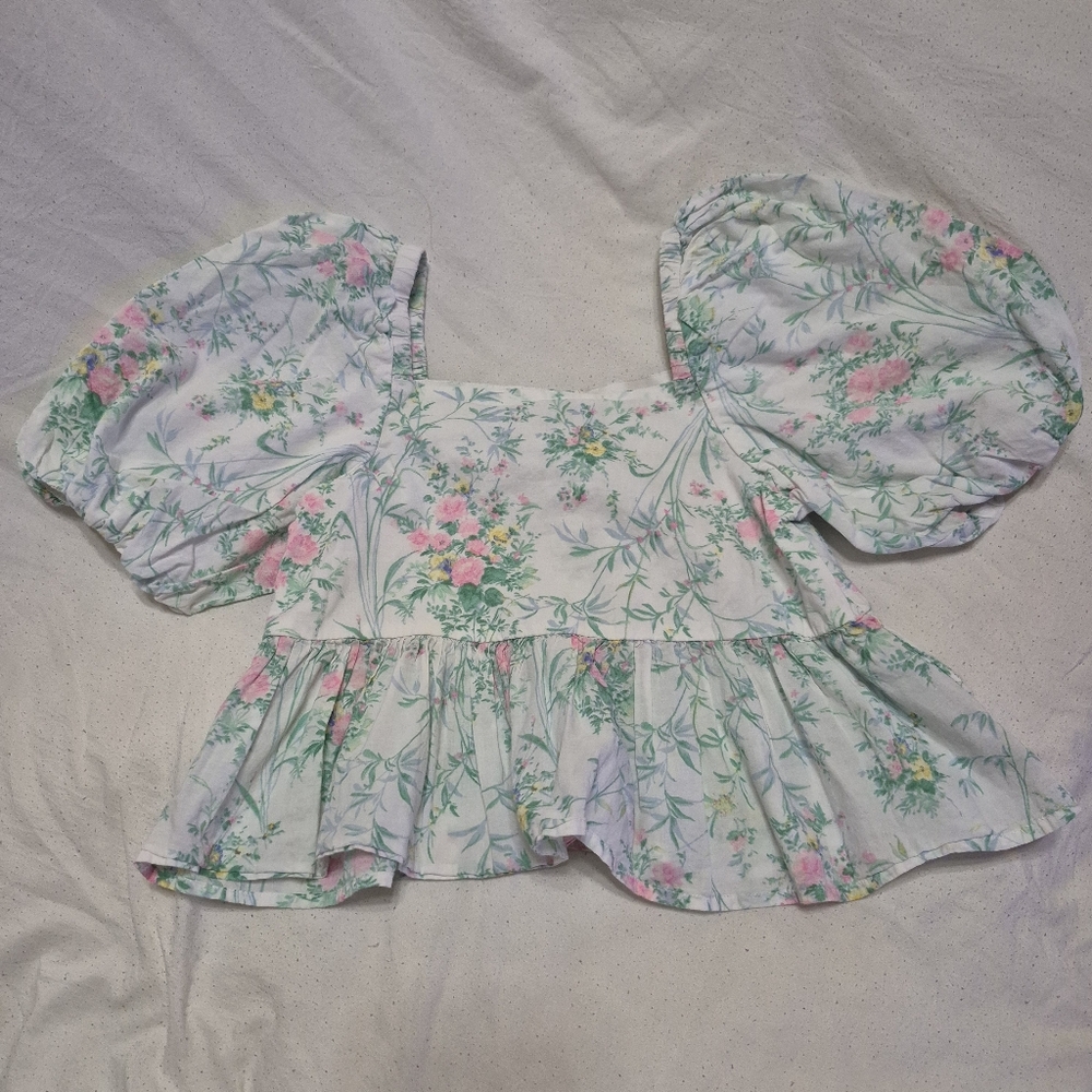 Janie and Jack Floral Print Blouse Size 10